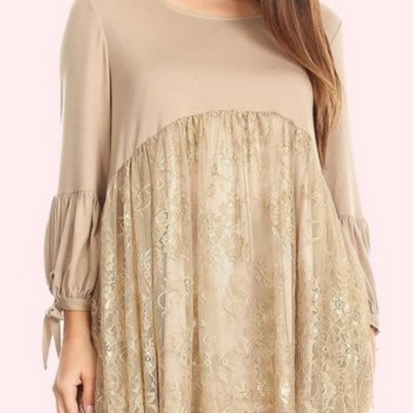 Sundress Elegant Beige Lace Women's Top - Picture 1 of 9